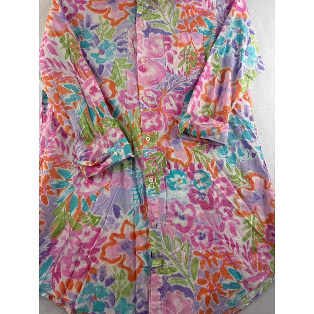 Lauren Ralph Lauren Floral Button‎ Down Shirt Womens Size S Colorful Cotton - Picture 2 of 10